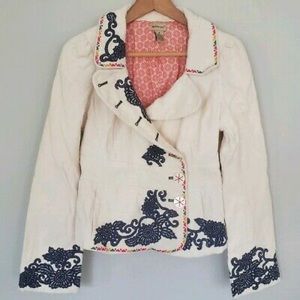 Anthropologie Elevenses Embroidered Jacket